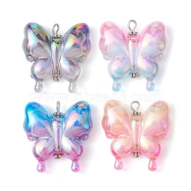 Platinum Mixed Color Butterfly Acrylic Pendants
