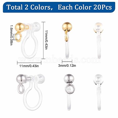 20Pcs 2 Colors 304 Stainless Steel Clip-on Earring Component(STAS-SC0004-29)-2