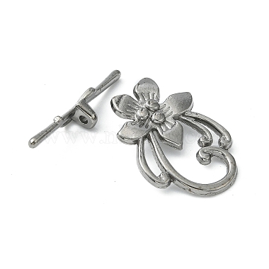 Gunmetal Flower Alloy Toggle and Tbars