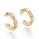 Brass Micro Pave Clear Cubic Zirconia Cuff Earrings(EJEW-M195-07G)-1