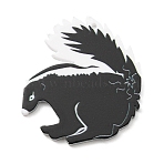 Acrylic Penadnt, Animal Family, Wolf, Black, 40x37x2mm, Hole: 1.6mm(X-ACRC-Q009-01E)