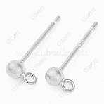 925 Sterling Silver Studs Earrings Findings, Silver, 14x3mm, Hole: 1.2mm, Pin: 0.7mm(STER-K182-01S)