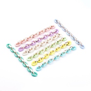 Handmade Acrylic Cable Chains, with CCB Plastic Linking Ring, Oval, Mixed Color, 19.5x14x4mm and 18.5x12x5mm, 39.37 inch(1m)/strand(AJEW-JB00905)