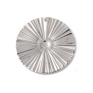 201 Stainless Steel Pendants, Flat Round Charm, Stainless Steel Color, 25x1mm, Hole: 1.5mm(STAS-J401-VC787)