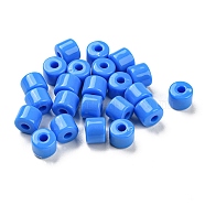 Opaque Acrylic Beads, Column, Dodger Blue, 6.5x5mm, Hole: 2mm, about 3000pcs/500g(OACR-B013-25A)