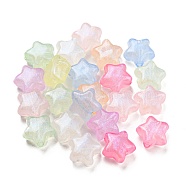 Luminous Acrylic Beads, Glitter Beads, Glow in the Dark, Star, Mixed Color, 10x10.5x6mm, Hole: 2mm, about 1562pcs/500g(MACR-D024-24)