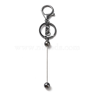 Alloy Bar Beadable Keychain for Jewelry Making DIY Crafts, with Alloy Lobster Clasps and Iron Ring, Gunmetal, 15.5~15.8cm(KEYC-A011-01B)