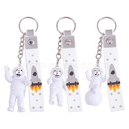 3Pcs Astronaut Keychain Cute Space Keychain for Backpack Wallet Car Keychain Decoration Children's Space Party Favors, Platinum, 21.5cm(JX317C)