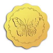 Self Adhesive Gold Foil Embossed Stickers, Medal Decoration Sticker, Butterfly, 5x5cm(DIY-WH0211-395)