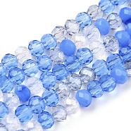 Glass Beads Strands, Faceted, Rondelle, Cornflower Blue, 3x2.5mm, Hole: 0.6mm, about 153~158pcs/strand, 14.96 inch~15.28 inch(38~38.8cm)(EGLA-A034-M2mm-03)
