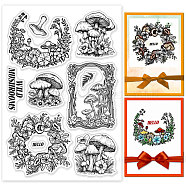 Custom Summer Theme PVC Plastic Clear Stamps, for DIY Scrapbooking, Photo Album Decorative, Cards Making, Mushroom, 160x110mm(DIY-WH0631-0132)