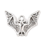 Tibetan Style Alloy Bat Pendants, Cadmium Free & Lead Free, Antique Silver, 17x23.5x3mm, Hole: 2mm, about 357pcs/500g(TIBEP-Q043-255-RS)