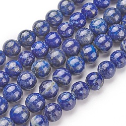 Natural Lapis Lazuli Bead Strands, Round, 8mm, Hole: 1mm, about 49pcs/strand, 15.5 inch(395mm)(X-G-G953-02-8mm)