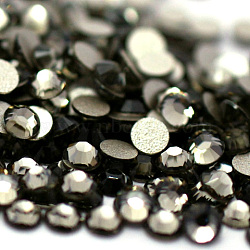 Glass Flat Back Rhinestone, Grade A, Back Plated, Faceted, Half Round, Black Diamond, 4.6~4.8mm, about 1440pcs/bag(RGLA-C002-SS20-215)
