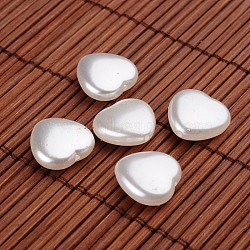 Heart Acrylic Imitation Pearl Beads, White, 15x15.5x6mm, Hole: 0.5mm, about 480pcs/500g(OACR-O002-3972)