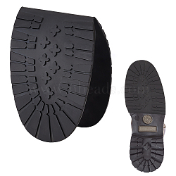 Rubber Anti Skid Wear Resistant Shoes Half Sole, Raised Grain Repair Sole Pad, for Hiking Shoes, Boot, Black, 307x109x3mm(FIND-WH0021-42)