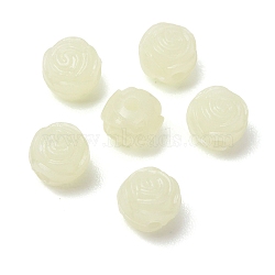 Luminous Transparent Acrylic Beads, Rose Flower, Glow in the Dark, Honeydew, 8x7mm, Hole: 2mm, about 1800pcs/500g(PL-CBA7A73-01)