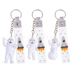 3Pcs Astronaut Keychain Cute Space Keychain for Backpack Wallet Car Keychain Decoration Children's Space Party Favors, Platinum, 21.5cm(JX317C)