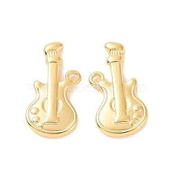 Ion Plating(IP) 304 Stainless Steel Pendants, Guitar Charms, Golden, 21x14.5x2.5mm, Hole: 1.4mm(STAS-F293-32G)