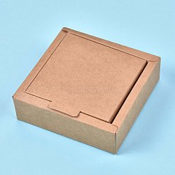 Kraft Paper Gift Box, Folding Boxes, Square, BurlyWood, Finished Product: 10.2x10.2x3.1cm, Inner Size: 8.5x8.5x3cm, Unfold Size: 26x26x0.03cm and 22.7x13.8x0.03cm(CON-K006-06C-01)