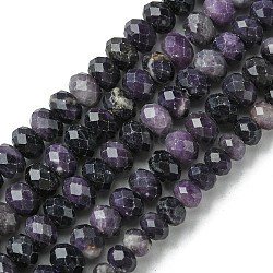 Natural Sugilite Beads Strands, Faceted, Rondelle, 6~6.5x4~4.5mm, Hole: 0.9mm, about 97pcs/strand, 15.59''(39.6cm)(G-A092-G04-02)