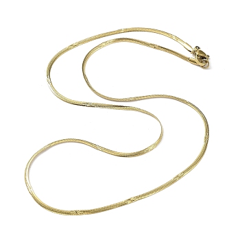 304 Stainless Steel Flat Snake Chain Necklaces for Women, Golden, 17.72 inch(45cm)