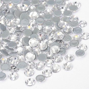 Glass Hotfix Rhinestone, Grade AA, Flat Back & Faceted, Half Round, Crystal, SS10, 2.7~2.8mm, about 1440pcs/bag