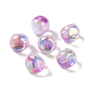 Acrylic Beads, Imitation Baroque Pearl Style, Nuggest, Medium Orchid, 10x9.5x9mm, Hole: 1.3mm