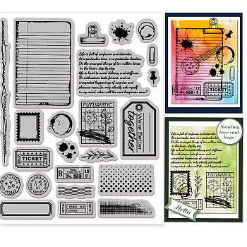 Rubber Clear Stamps, for Card Making Decoration DIY Scrapbooking, Mixed Shapes, 22x18x0.8cm