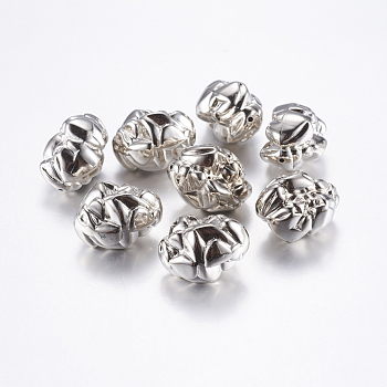 CCB Plastic Beads, Platinum, 24x18x18mm, Hole: 1mm
