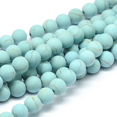 Synthetic Howlite Bead Strands(X-G-P286-16-6mm-1)-2