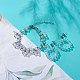 Glass Brided Beaded Dangle Stud Earrings & Multi-strand Bracelet(SJEW-JS01257)-2