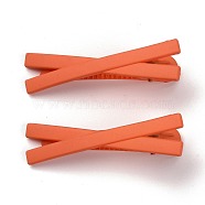 Baking Painted Plastic Alligator Hair Clips, Hair Barrettes for Women and Girls, Frosted, with Iron Findings, Cross, Dark Orange, 60x15.5x21mm(PHAR-F014-03B)