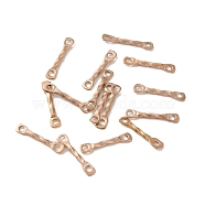 Ion Plating(IP) 304 Stainless Steel Connector Charms, Twisted Bar, Rose Gold, 10x2x1mm, Hole: 1mm(STAS-Q323-02A-RG)