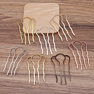 Brass Hair Combs Findings, Raw(Unplated), 63.5x35x1mm(OHAR-PW0001-388-C)