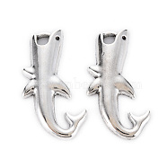 Tibetan Style Alloy Pendants, Lead Free & Cadmium Free, Fish, Antique Silver, 30x16x3mm, Hole: 3x4mm, about 375pcs/500g(TIBE-S323-098AS-RS)