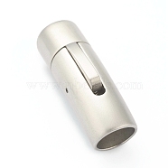 304 Stainless Steel Bayonet Clasps, Curved Column, Stainless Steel Color, 30x11.5x10mm, Hole: 8mm(STAS-B017-06P)