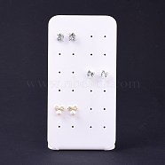Acrylic Earring Display Stands for 12 Pairs Show, Rectangle, White, 7.5x6.2x14.5cm(ODIS-P008-04A)