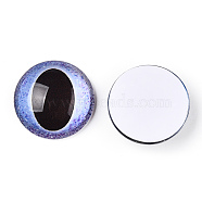 Glass Cabochons, Half Round with Dragon Eye, Lilac, 20x6.5mm(GGLA-T004-07)