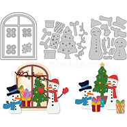 Christmas Carbon Steel Cutting Dies Stencils, for DIY Scrapbooking, Photo Album, Decorative Embossing Paper Card, Stainless Steel Color, Snowman, 102~124x95~134x0.8mm, 3pcs/set(DIY-WH0309-1238)