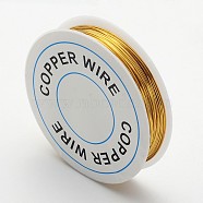 Round Craft Copper Wire, Nickel Free, Golden, 22 Gauge, 0.6mm, about 26.24 Feet(8m)/roll(X-CW0.6mm007)