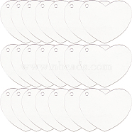 30PCS Transparent Acrylic Disc Big Pendants, Heart, Clear, 50x2mm(TACR-SC0001-17)
