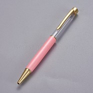 Creative Empty Tube Ballpoint Pens, with Black Ink Pen Refill Inside, for DIY Glitter Epoxy Resin Crystal Ballpoint Pen Herbarium Pen Making, Golden, Pink, 140x10mm(AJEW-L076-A43)