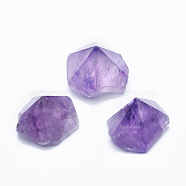 Natural Amethyst Beads, No Hole/Undrilled, Faceted, Cone, 25~35x19~24mm(G-O182-05)