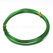 Round Aluminum Craft Wire, for DIY Arts and Craft Projects, Green, 12 Gauge, 2mm, 5m/roll(16.4 Feet/roll)(AW-D009-2mm-5m-25)