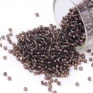 TOHO Round Seed Beads, Japanese Seed Beads, (2114) Silver Lined Milky Nutmeg, 15/0, 1.5mm, Hole: 0.7mm, about 3000pcs/10g(X-SEED-TR15-2114)