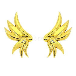 Metal Sticker, for Vehicle Decoration, Wings, Golden, 110x75x0.7mm(PW-WG49710-02)