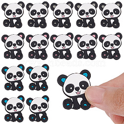18Pcs 3 Colors Panda Silicone Beads, DIY Nursing Necklaces and Bracelets Making, Chewing Pendants For Teethers, Mixed Color, 28.5x24x6.5mm, Hole: 2mm, 6pcs/color(SIL-OC0001-08)
