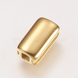 304 Stainless Steel Slide Charms, Rectangle, Golden, 10x5.5x4mm, Hole: 2mm(STAS-F144-024G-5.5x10)