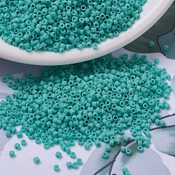 MIYUKI Delica Beads, Cylinder, Japanese Seed Beads, 11/0, (DB0759) Matte Opaque Turquoise Green, 1.3x1.6mm, Hole: 0.8mm, about 2000pcs/bottle, 10g/bottle(SEED-JP0008-DB0759)